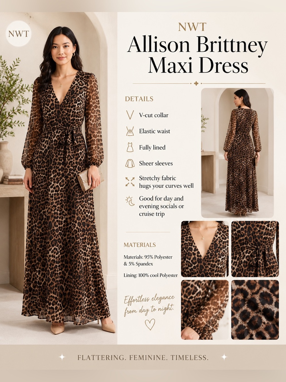 Animal print Maxi Dress - Size Small
